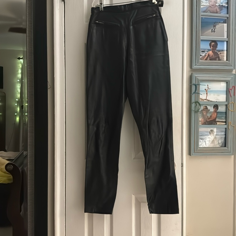 Genuine black leather pants